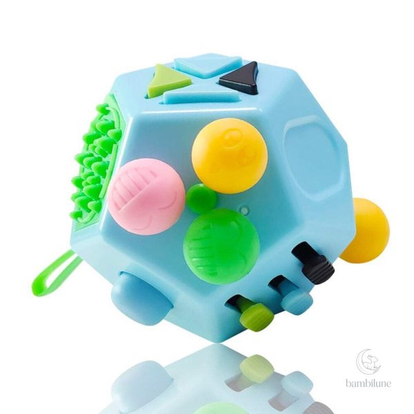 Cube sensoriel décompressif à 12 côtés pour enfants