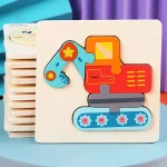Puzzle en bois 3D avec animaux