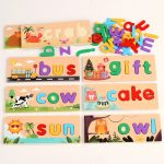 Jeu d'apprentissage en bois pour développer le vocabulaire