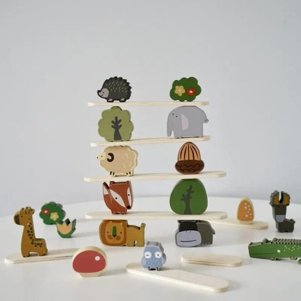 Jouets éducatifs en bois - Animaux à empiler pour enfants