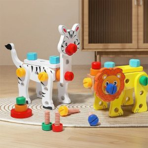 Set d'outils en bois sur le thème des animaux
