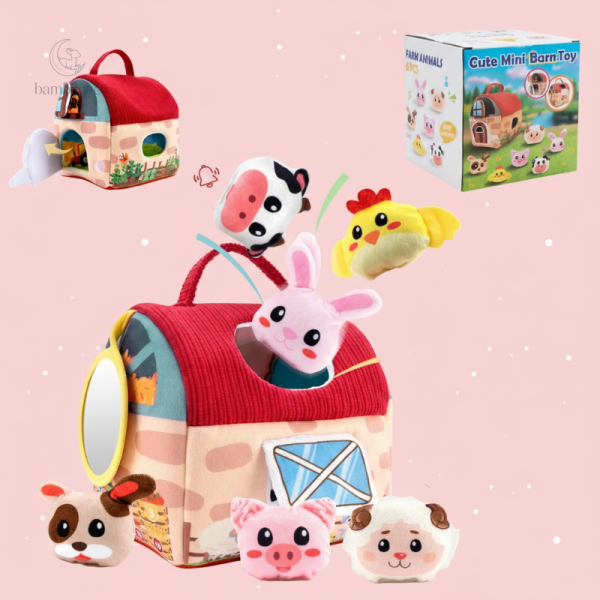 Set de peluches d'animaux sur le thème de la ferme