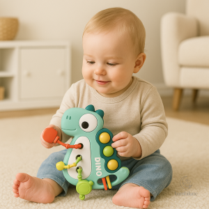 BabyDino – Jouet sensoriel à tirer pour bébés
