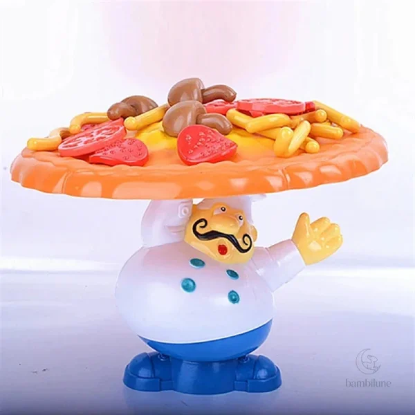 Activité ludique de gestion d'équilibre avec des pizzas