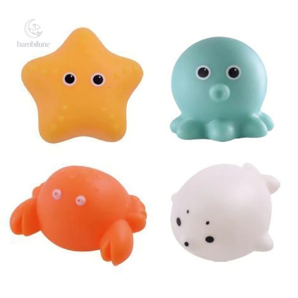 Jouets de bain à lumière douce pour petits aventuriers