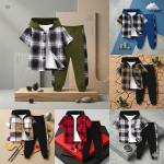 Boys Checkered Outfit – Ensemble à carreaux tendance pour enfants