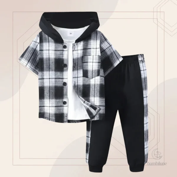 Look à carreaux pour enfants, confort et style