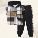 Tenue à carreaux tendance pour garçons, agréable à porter