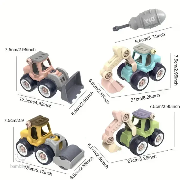 Ensemble de mini véhicules pour apprentissage ludique et créatif