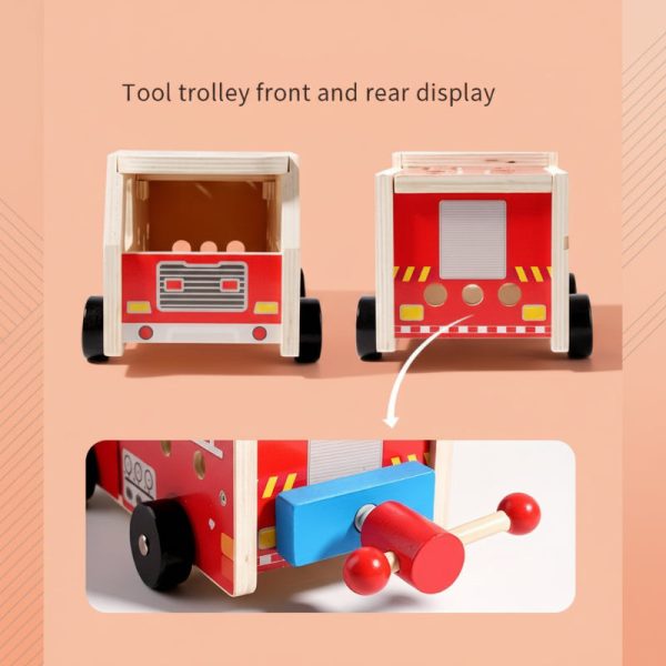 Camion de pompiers ludique en bois pour les tout-petits