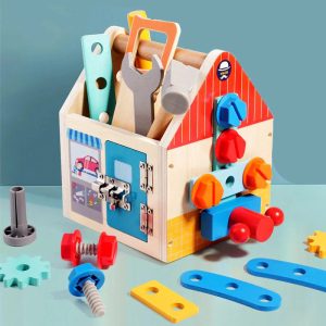 Busy Box - Boîte d'activités en bois pour enfants