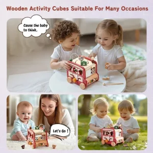 Activités ludiques sur le bus Montessori en bois
