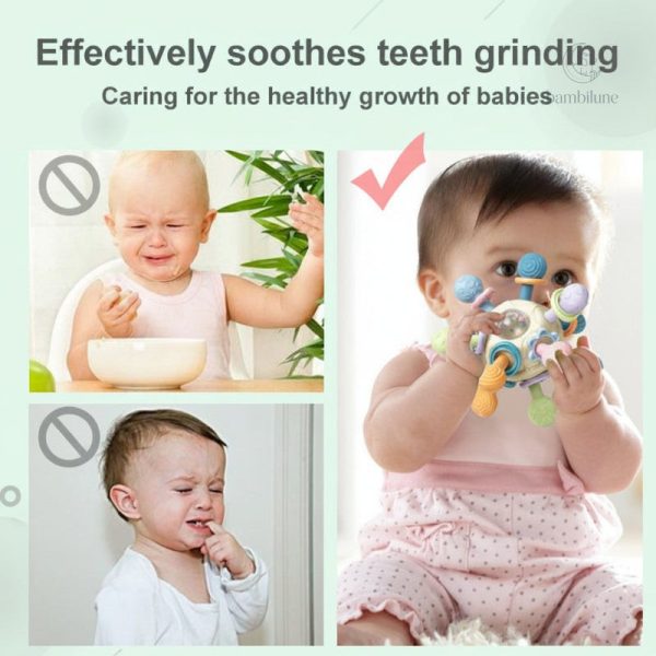 Jouet de dentition 3 en 1 pour bébés de 0 à 1 an