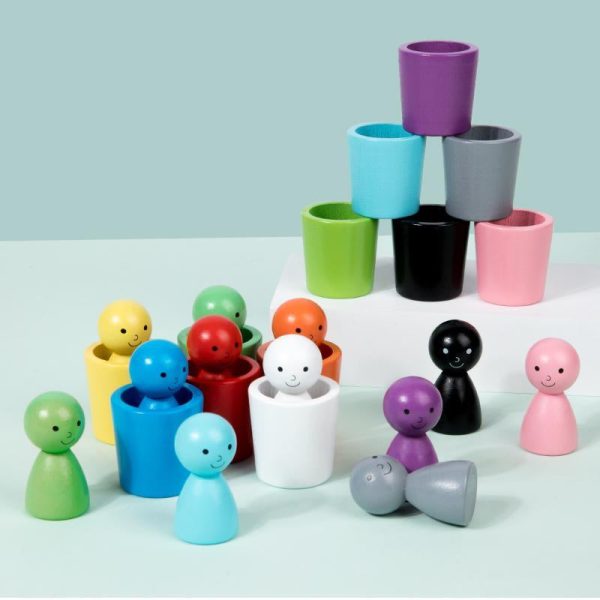 Jeu de tri des couleurs en bois pour les tout-petits