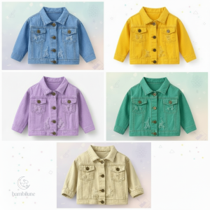 Veste en jean colorée pour les jeunes enfants