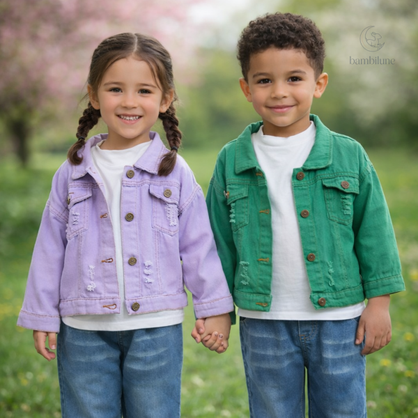 Veste en jean pastel pour enfants