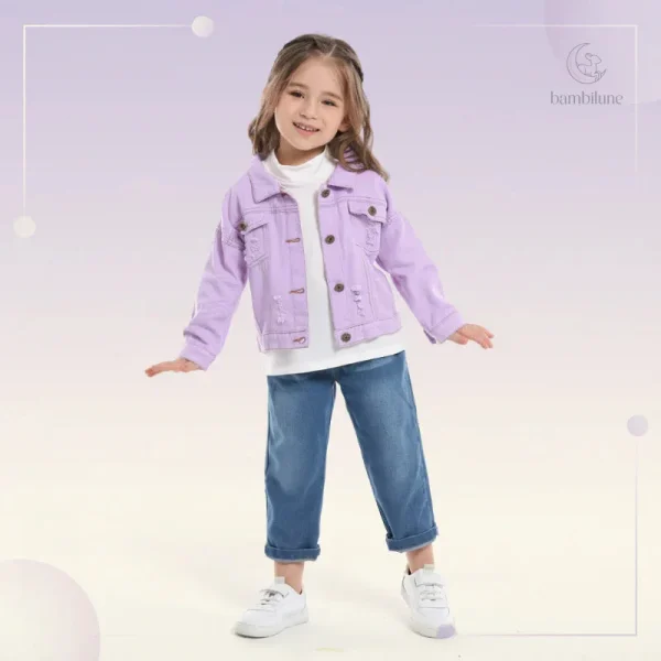 Veste en jean pour enfants aux couleurs vives