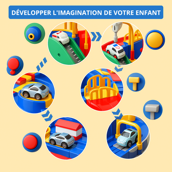 Découverte de la ville avec des voitures colorées