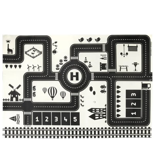 Tapis d'aventure avec routes pour voitures miniatures