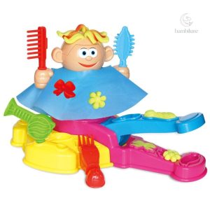 Jeu créatif de coiffure avec pâte à modeler colorée