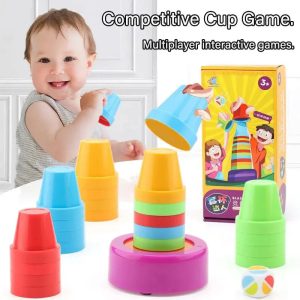 Jouet éducatif Color Cups, idéal pour développer la motricité