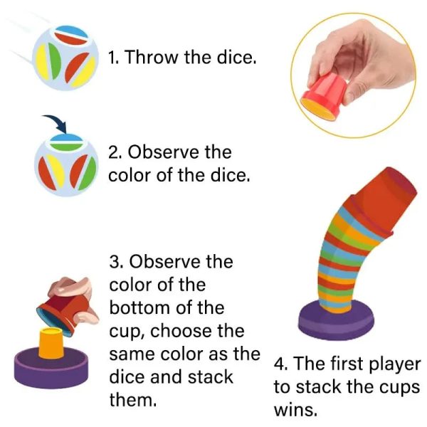 Tasses empilables Color Cups pour stimuler la créativité