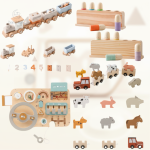 Jouets éducatifs en bois pour motricité fine