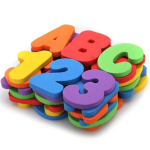 Lettres et chiffres colorés pour le bain