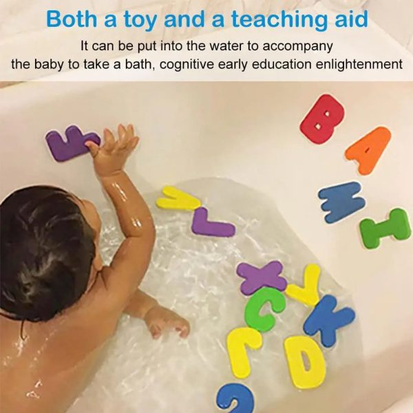 Bain éducatif avec lettres et chiffres colorés