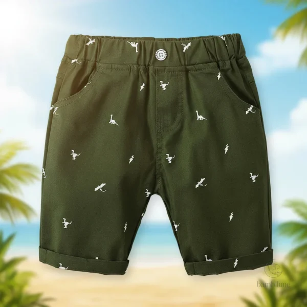 Short confortable avec motifs dinosaures pour garçons