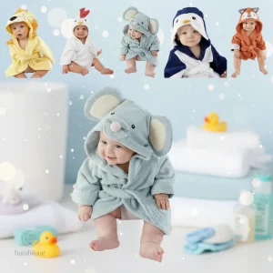 Peignoir doux et absorbant pour enfants à motif animalier