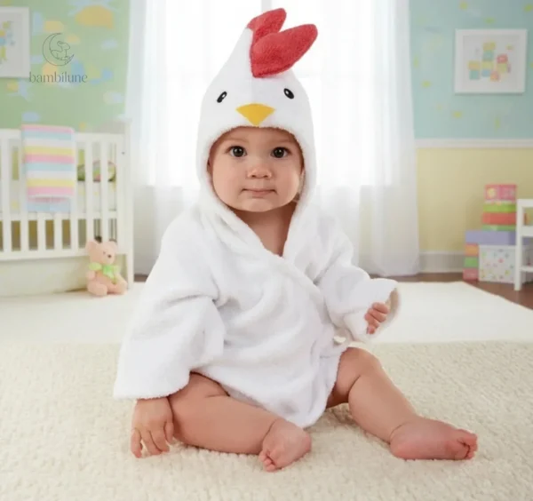 Peignoir enfant, motifs d'animaux pour un look ludique