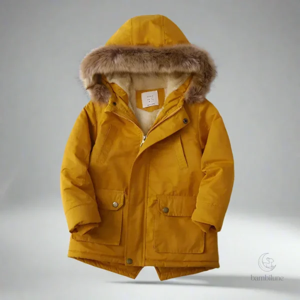 Parka d'hiver élégante, idéale pour les sorties en famille