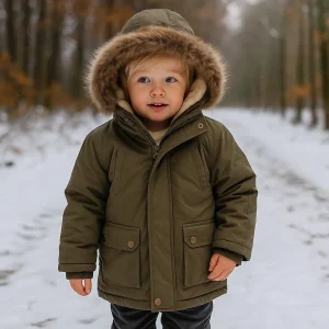 Vêtements d'automne pour enfants, parka élégante et chaude