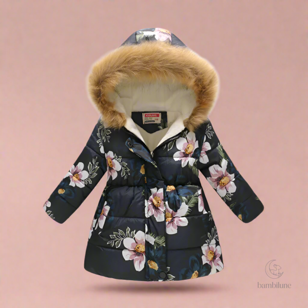 Manteau d'hiver matelassé pour petites fashionistas