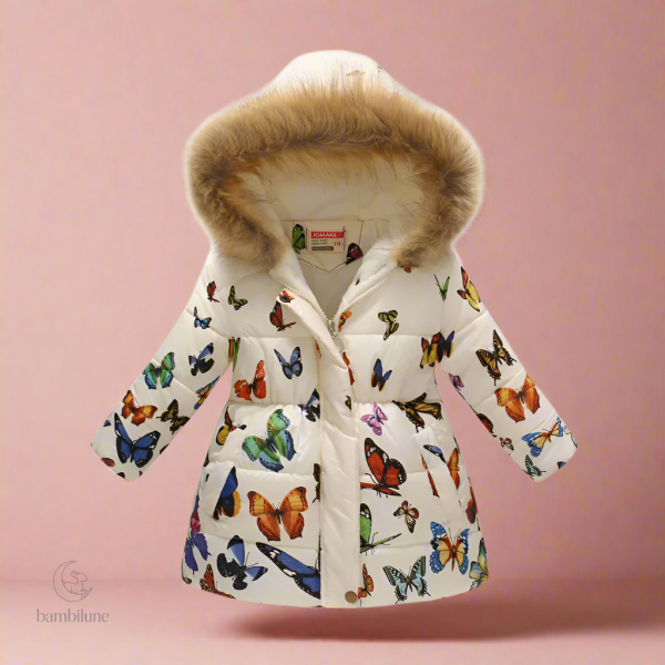 Vêtement d'hiver matelassé pour filles, look tendance