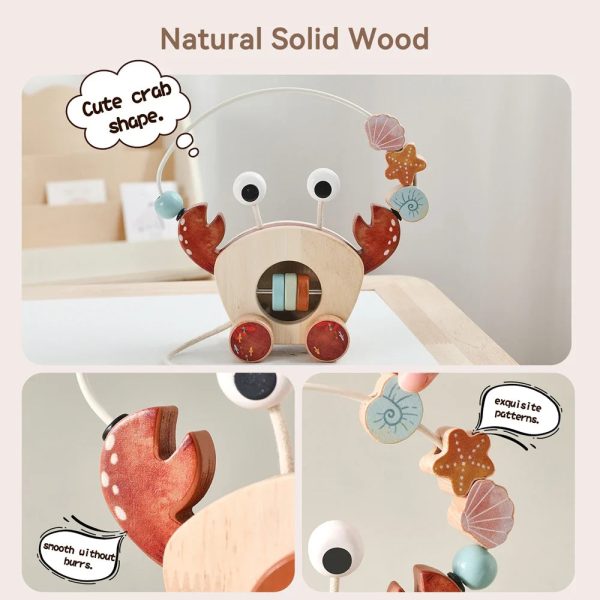 Crabe en bois coloré pour le jeu et l'apprentissage