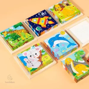 Blocs de bois colorés pour stimuler la créativité des tout-petits