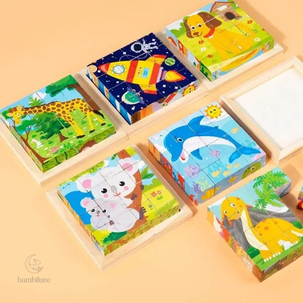 Blocs de bois colorés pour stimuler la créativité des tout-petits