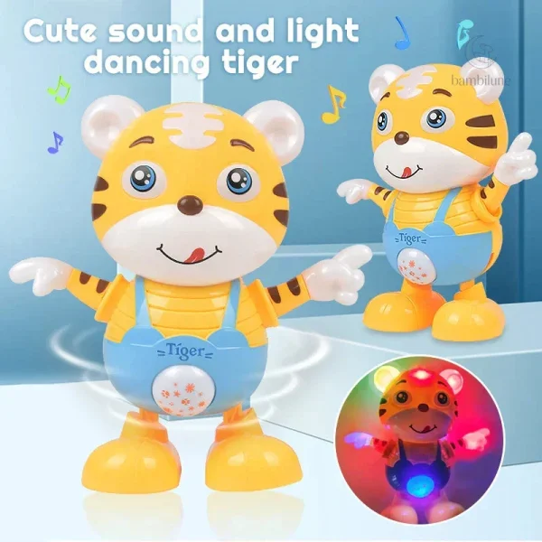 Jouet en forme de tigre avec musique et danse pour jeunes enfants