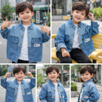 Veste en jean tendance pour garçons actifs