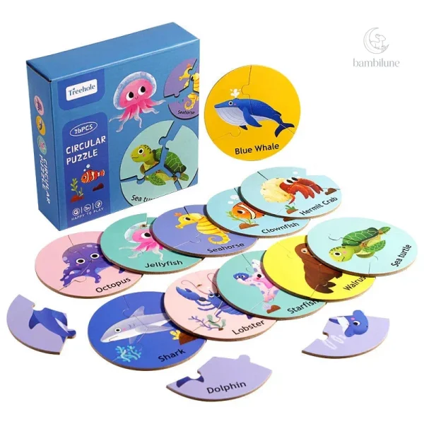 Puzzle amusant avec animaux, idéal pour les tout-petits