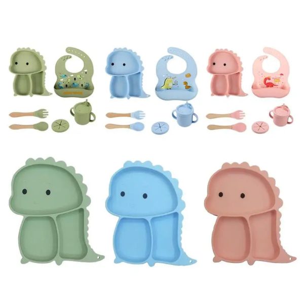 Set de vaisselle en silicone pour enfants - 7 pièces