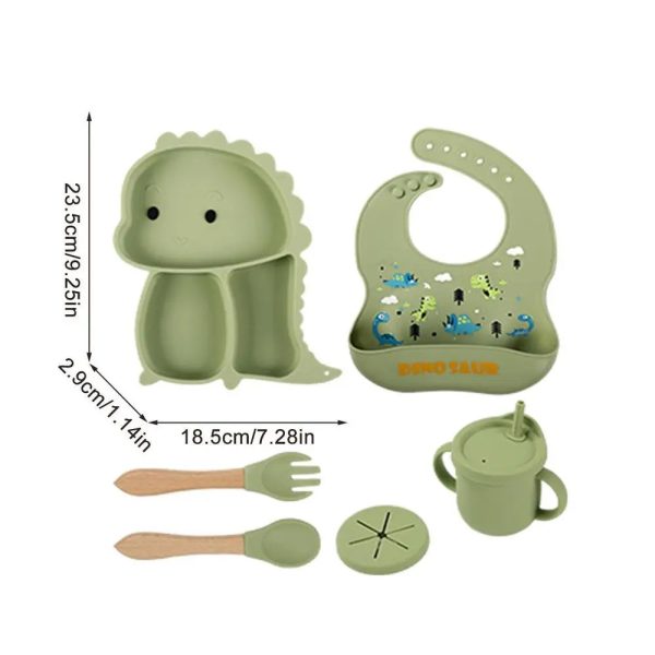 Ensemble de vaisselle pour enfants - Design Dino amusant