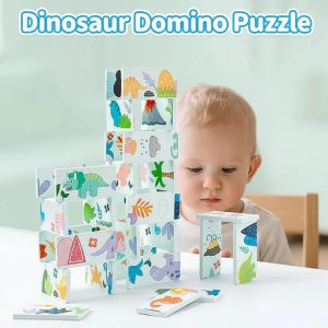 Dino Domino – Jeu de société adapté aux enfants de 2 à 3 ans