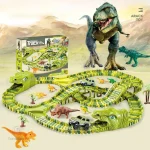 Aventure de course avec dinosaures colorés