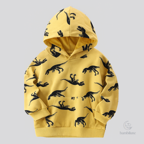 Vêtements pour enfants : sweat à capuche Triceratops
