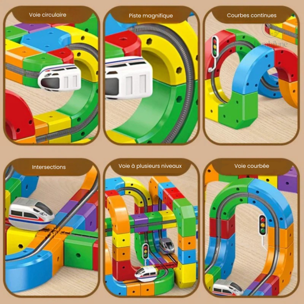 Circuit de train à assembler en famille