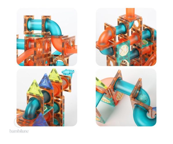 Jeu de construction en marbres avec magnets pour jeunes enfants