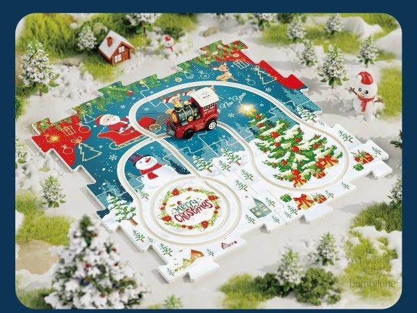 Puzzle créatif : un train de Noël à construire